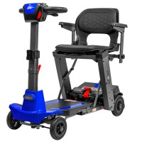 Mojo MJ100 Mobility Scooter Front-left View, Blue Color